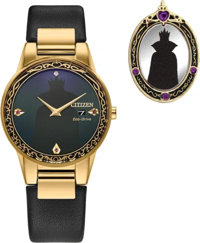 Pre-owned Bulova Citizen Ladies' Eco-drive Disney Villians Evil Queen Gold Stainless Steel Case A