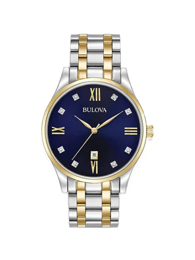 Bulova Classic 40mm Diamond-embellished Watch In Red