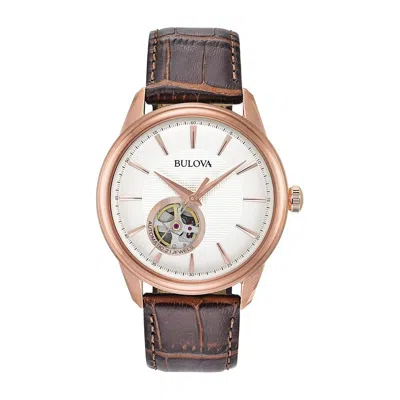Bulova Classic Automatic Open Aperture 41mm Mens Watch In Brown