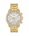Bulova Men's Chronograph Diamond-accent Gold-tone Stainless Steel Bracelet Watch 42mm, Created For Macy's In Silver/gold