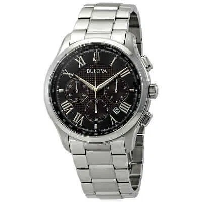 Pre-owned Bulova Classic Chronograph Black Dial Men's Watch 96b288
