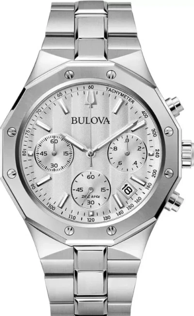 Pre-owned Bulova Classic Chronograph Stainless Steel Quartz Men's Watch 96b408
