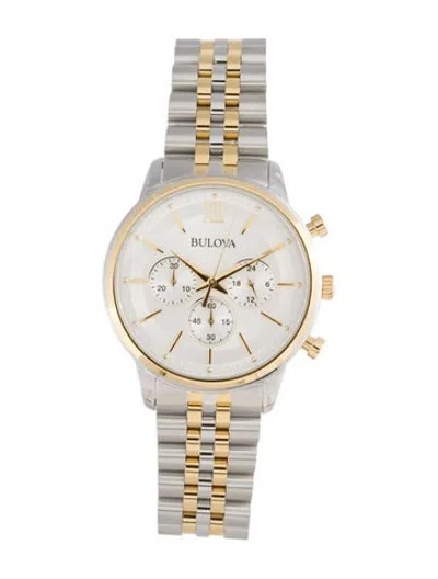 Pre-owned Bulova Classic Chronograph Watch, 41mm In Multicolor