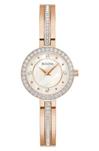 Bulova Classic Crystal Bracelet Watch, 26mm In Gold
