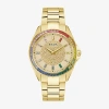 Bulova Classic Crystal Mens Crystal Accent Gold Tone Stainless Steel Bracelet Watch 97a179 In Gold