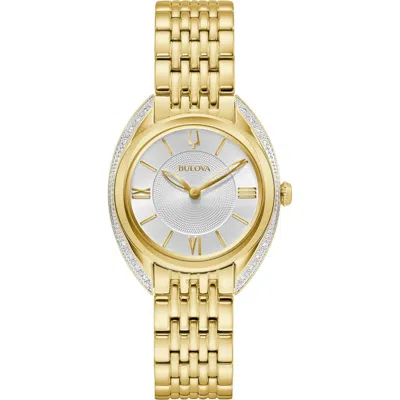 Bulova Classic Diamond Bracelet Watch, 30mm In Gold