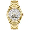 Bulova Classic Sutton Automatic Skeleton 42mm Mens Watch In Gold