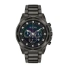 Bulova Classic Mens Chronograph Black Stainless Steel Bracelet Watch 98d133 In Black