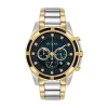 Bulova Classic Mens Chronograph Two Tone Stainless Steel Bracelet Watch 98d132 In Transparent