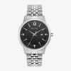 Bulova Classic Mens Diamond Accent Silver Tone Stainless Steel Bracelet Watch 96d151 In Transparent