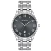 Bulova Classic Mens Silver Tone Stainless Steel Bracelet Watch 96b261 In Metallic