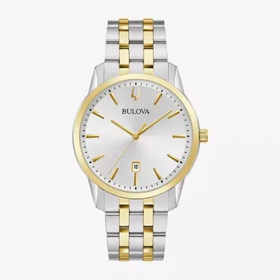 Bulova Classic Mens Two Tone Stainless Steel Bracelet Watch 98b385 In Multi