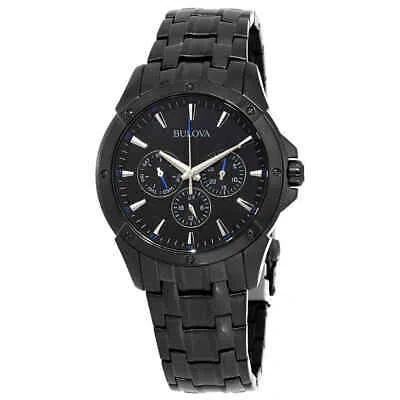 Pre-owned Bulova Classic Multifuction Black Dial Men's Watch 98c121