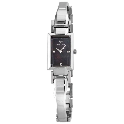 Bulova Classic Quartz Black Mother Of Pearl Dial Ladies Watch 96p209 In Black / Mother Of Pearl