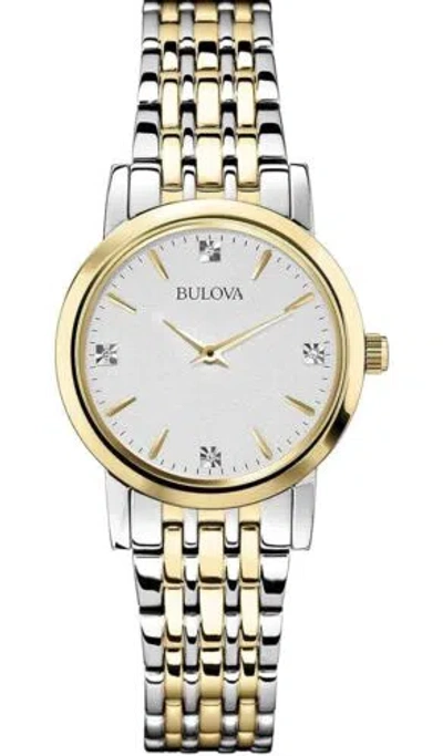 Pre-owned Bulova Classic Quartz Ladies Watch, Stainless Steel Diamond