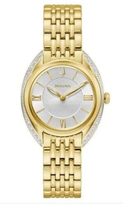 Pre-owned Bulova Classic Real Diamond Stainless Steel Quartz Ladies Watch $800 W27