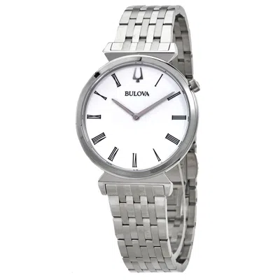 Bulova Classic Regatta Quartz White Dial Men's Watch 96a232 In Gun Metal / Gunmetal / White