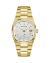 Bulova Unisex Super Seville Gold-tone Stainless Steel Bracelet Watch 38mm In Silver/gold