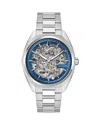 Bulova Men's Automatic Surveyor Stainless Steel Bracelet Watch 41mm In Blue/silver