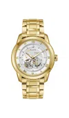 Bulova Classic Sutton Automatic Skeleton 42mm Mens Watch In Gold
