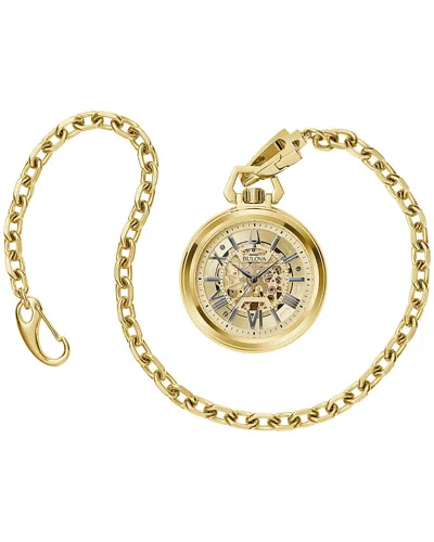 Bulova Classic Sutton Chain Pocket Watch, 50mm In Gold