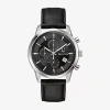Bulova Classic Sutton Mens Chronograph Black Leather Strap Watch 96b403 In Brown