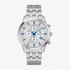Bulova Classic Sutton Mens Chronograph Silver Tone Stainless Steel Bracelet Watch 96b404 In Metallic