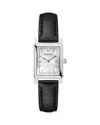 Bulova Women's Sutton Black Leather Strap Watch 21mm In White/black