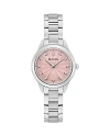 Bulova Women's Sutton Diamond Accent Stainless Steel Bracelet Watch 28mm In Pink/silver