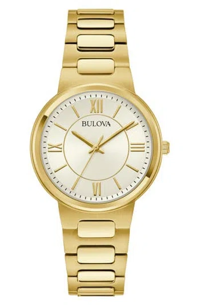 Bulova Classic Three Hand Quartz Bracelet Watch, 32mm In Gold