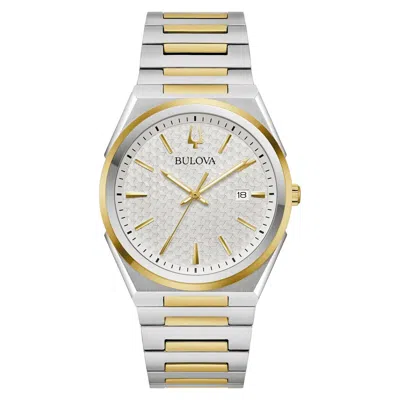 Pre-owned Bulova Classic Two-tone Stainless Steel Quartz Men's Watch 98b424