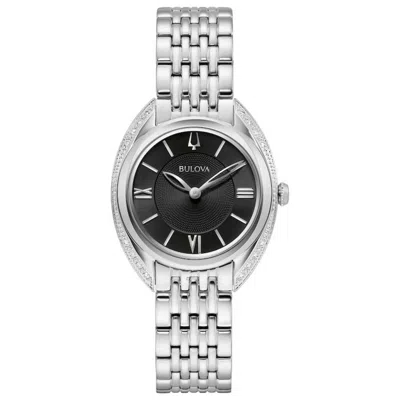 Bulova Women's Classic Diamond (1/10 Ct. T.w.) Stainless Steel Bracelet Watch 30mm, A Macy's Exclusive In Silver-tone