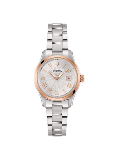Bulova Clock  Wilton In Metallic