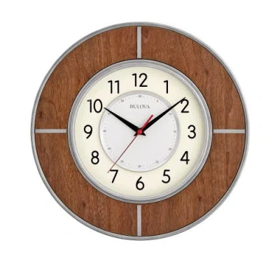 Bulova Clocks Contempo Modern Metal Wall Clock In Brown