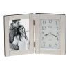 Bulova Clocks Forte Ii Brushed Aluminum Picture Frame Clock In Pink