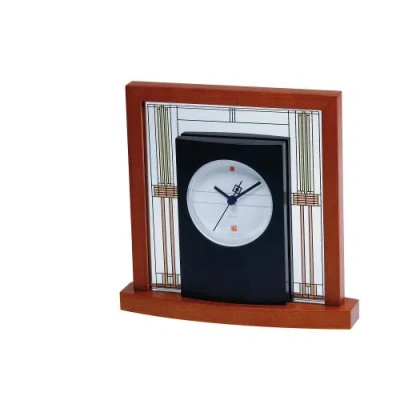 Bulova Clocks Frank Lloyd Wright Willits Table Clock,  Light Cherry In Brown