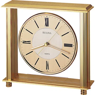Bulova Clocks Grand Prix Table Top Clock In Gold