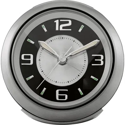 Bulova Clocks Lite Night Silver Alarm Table Clock, Silver
