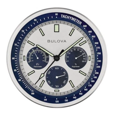 Bulova Clocks Lunar Pilot Chronograph Clock In Silver