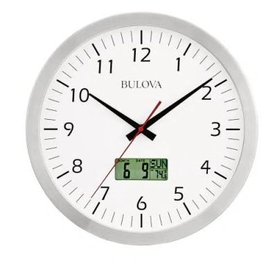 Bulova Clocks Manager Home And Office Brushed Aluminum In Silver