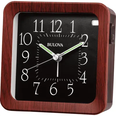 Bulova Clocks Manor Table Top Alarm, Woodgrain In Brown