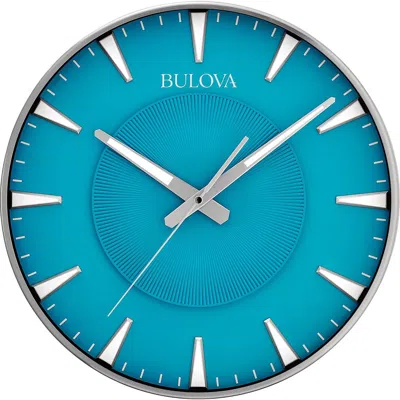 Bulova Clocks Medallion Wall Clock, Blue Dial In White