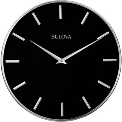 Bulova Clocks Metro Wall Clock, Satin Pewter Finish/matte Black