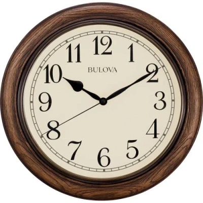 Bulova Clocks Oakbrook Wood Wall Clock In Brown