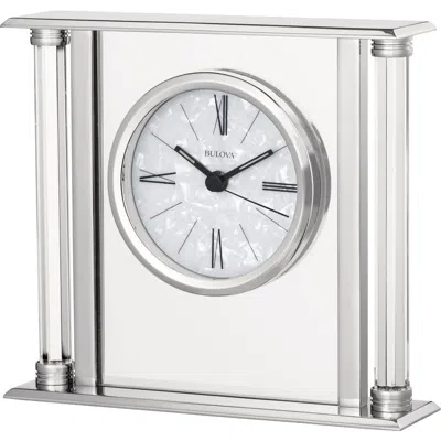 Bulova Clocks Pearl Table Top Clock In Silver