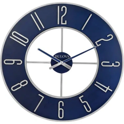 Bulova Clocks The Blue Steel Oversized 27" Diameter Wall Clock