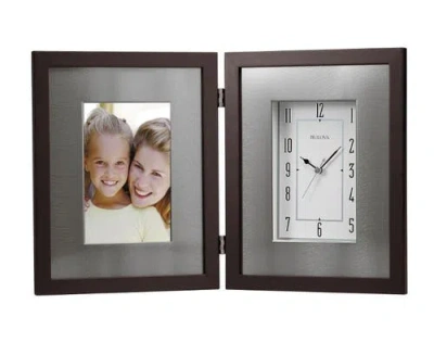 Bulova Clocks Winfield Picture Frame Clock, Espresso Brown