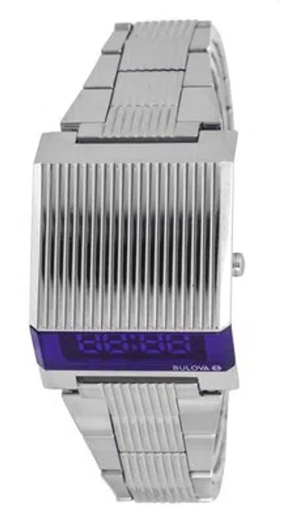 Pre-owned Bulova Computron Archive Series Digital Light Stainless Steel 96c139 Mens Watch