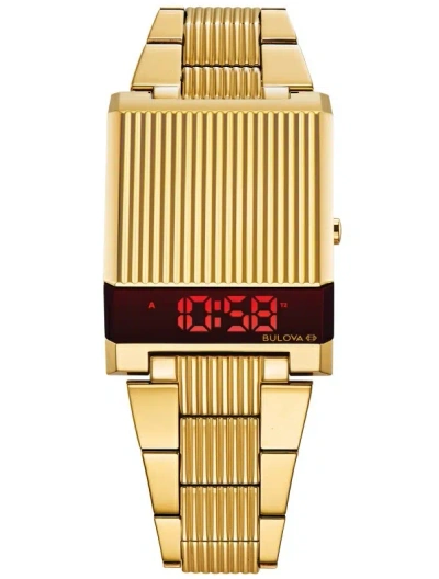 Pre-owned Bulova Computron Gold Tone Archive Series Led Watch 97c110