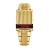 Bulova Computron Mens Digital Gold Tone Stainless Steel Bracelet Watch 97c110 In Transparent